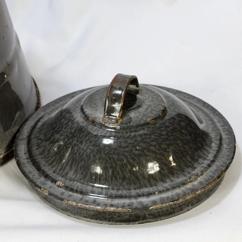VTG Gray Granite Ware Enamelware Cowboy Camping 11